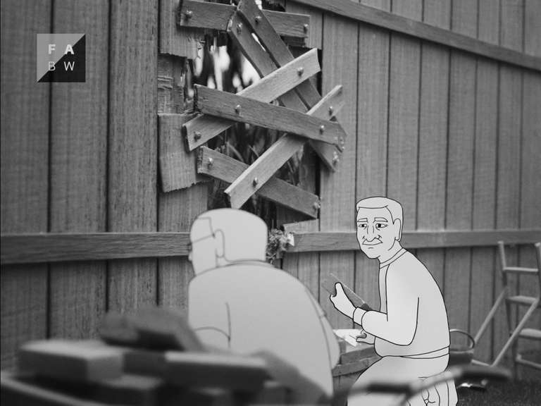 Fred fixing the fence